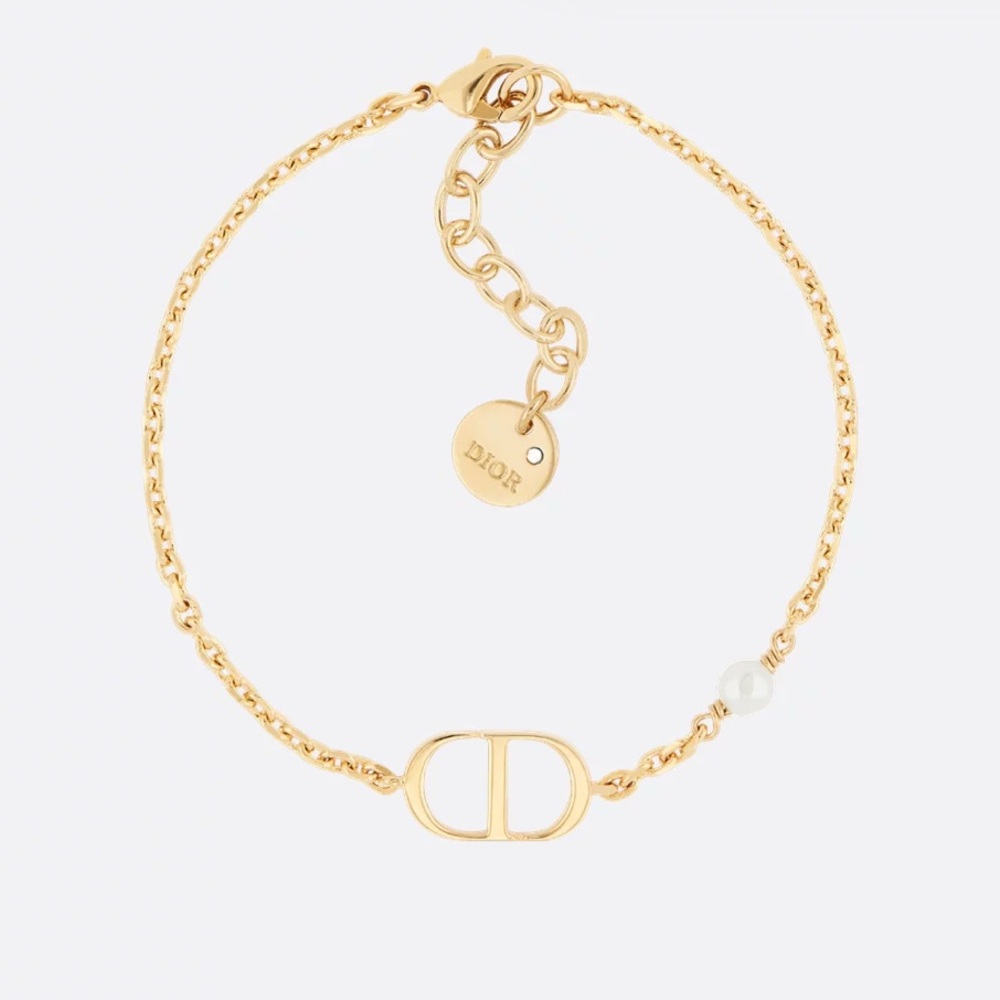 Dior (Petite) Gold Bracelet with Pearl